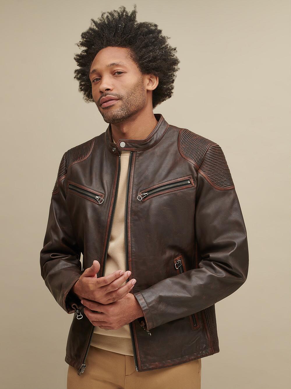 Mens-Brown-Moto-Leather-Jacket-1-1-1.jpg Men's Brown Moto Leather Jacket - Mauve Tree - Image 1
