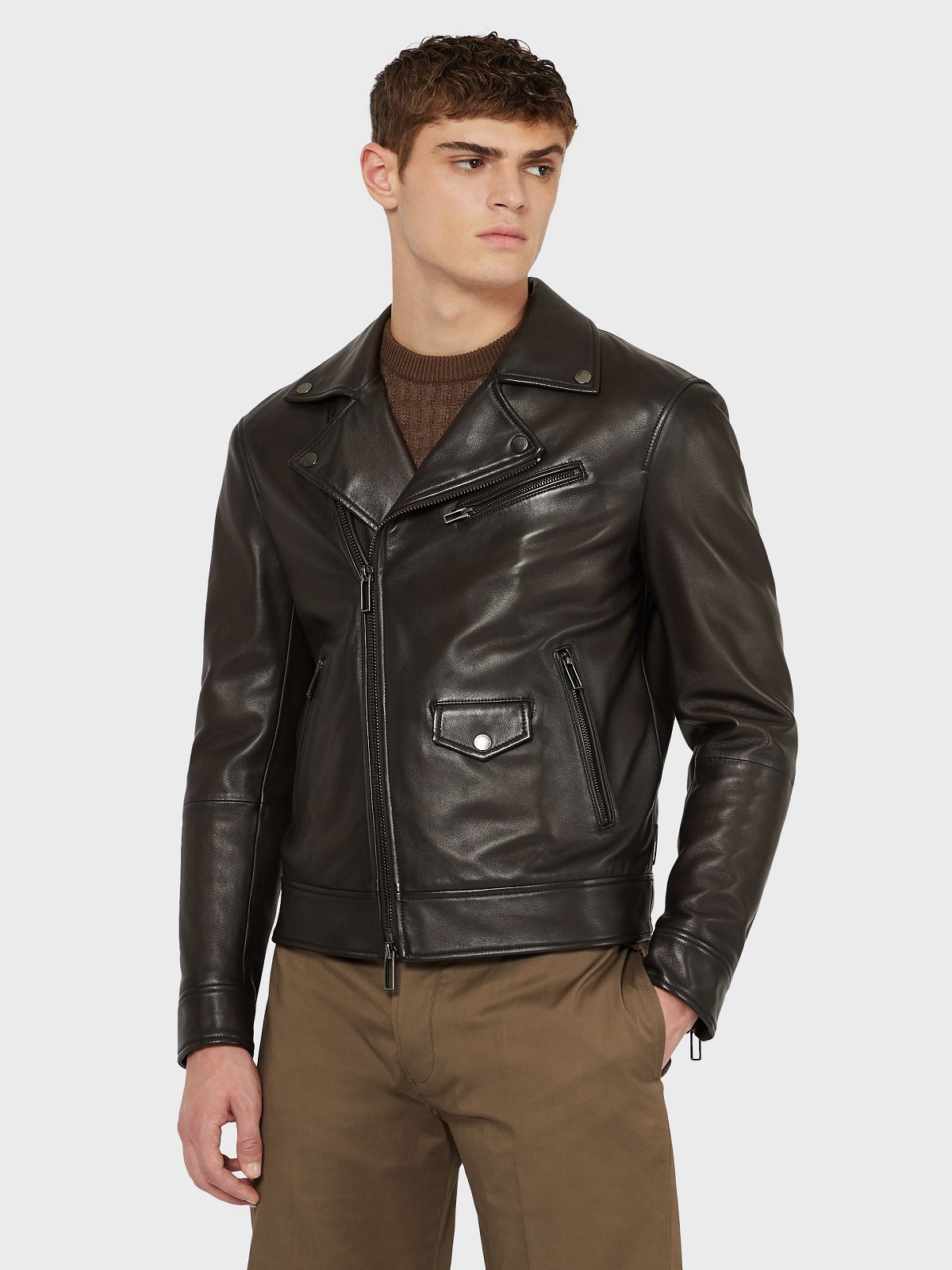 Mens-Dark-Brown-Leather-Jacket-MauveTree.jpg Men Dark Brown Leather Jacket - Mauve Tree - Image 1