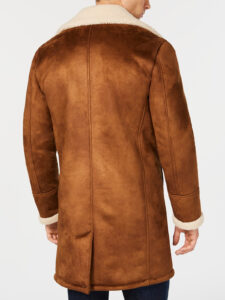 Men's Faux Shearling Overcoat - Mauve Tree - Image 2