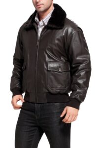 Mens Goatskin Leather Flight Bomber Jacket - Image 2
