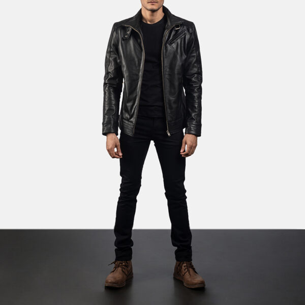 Men Black Legacy Biker Jacket - Mauve Tree