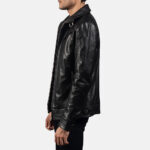 Men Black Legacy Biker Jacket - Mauve Tree - Image 6