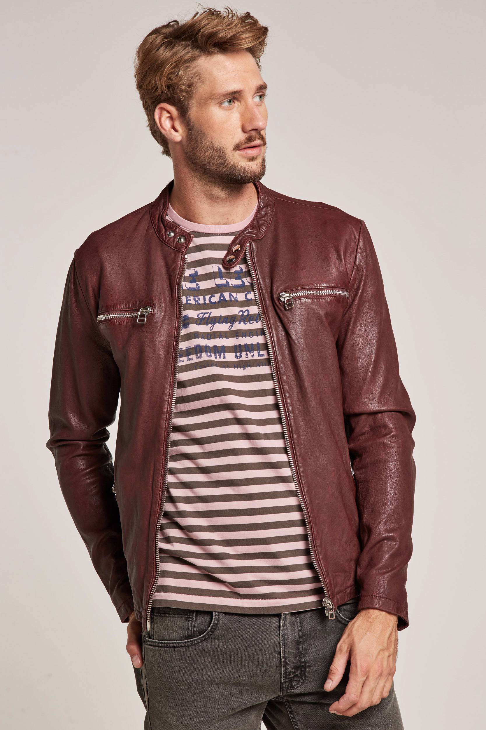 Mens-Maroon-Genuine-Leather-Bomber-Jacket-Featured-1.jpg mens maroon genuine leather bomber jacket - Image 1