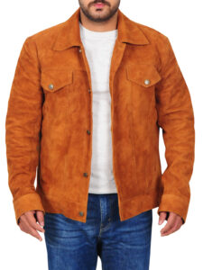Men's Brown Suede Leather Jacket