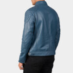 Men Yale Blue Leather Jacket - Mauve Tree - Image 2