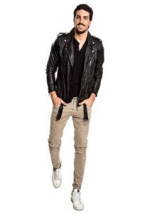 Basic Black Leather Jacket For Men