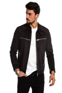Men Classic Black Cotton Jacket - Image 4