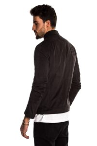 Men Classic Black Cotton Jacket - Image 2