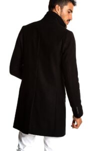 Men Black Wool Walker Coat - Image 2