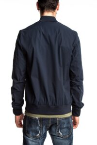 Men Dark Blue Cotton Jacket - Image 2