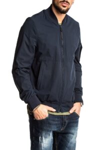 Men Dark Blue Cotton Jacket - Image 3