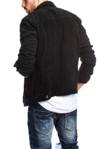 Men Black Shirt Cotton Jacket - Image 2