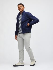 Men Blue Cotton Jacket