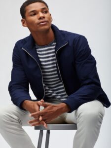Men Blue Cotton Jacket - Image 5