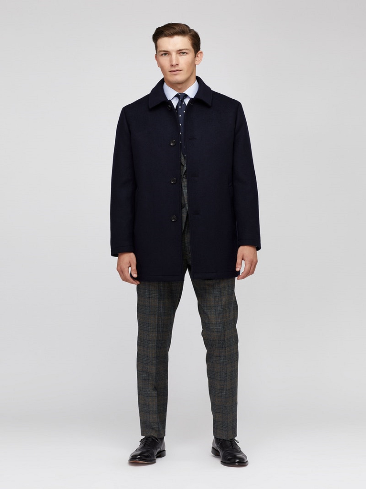 Outerwear_Casual-Outerwear_22228-BMB89_1.jpg Men Navy Blue Italian Coat - Image 1