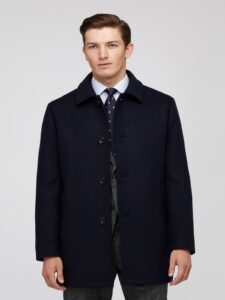 Men Navy Blue Italian Coat - Image 3