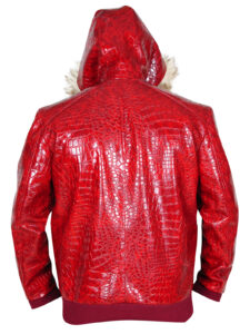 Red Crocodile Leather Jacket - Mauve Tree - Image 3