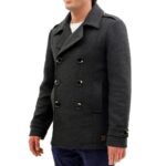 Men Black Double Breasted Trench - Image 3