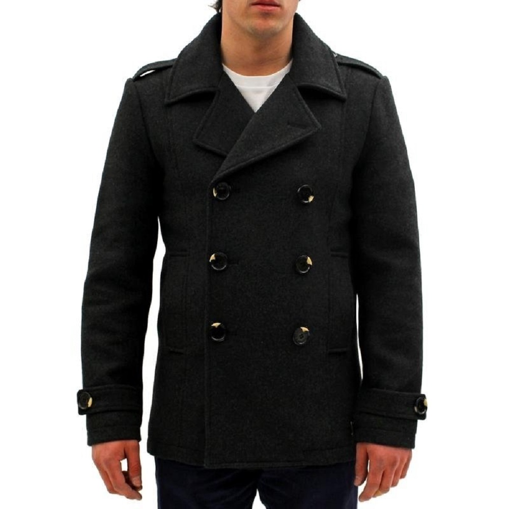 Seduka-Mens-Jacket-Contemporary-Casual-Sportswear-Peacoat-9f2340bb-86c7-4a2c-a5b7-588deaa3f21f.jpg Men Black Double Breasted Trench - Image 1