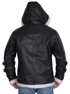 Shearling Black Leather Jacket - Image 2