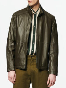 Mens Suave Bold Bomber Brown Real Leather Jacket - Image 2