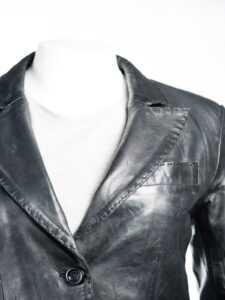 Jet Black Leather Jacket - Image 4