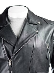 Men's Black Biker Jacket - Image 4