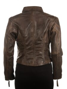 Antique Brown Leather Jacket - Image 2
