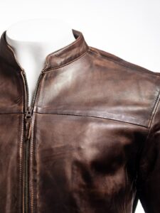 Simple Brown Leather Jacket - Image 4