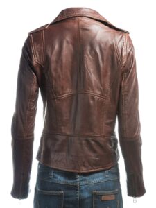 Pecan Brown Biker Jacket - Image 2