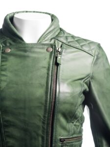 Hunter Green Leather Jacket - Mauve Tree - Image 4