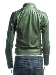 Hunter Green Leather Jacket - Mauve Tree - Image 2
