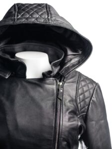 Jet Black Biker Jacket - Image 4