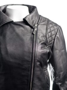 Jet Black Biker Jacket - Image 3