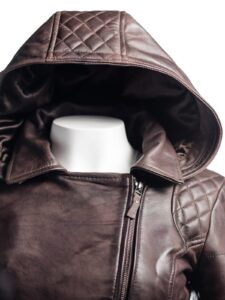Dark Brown Biker Jacket - Mauve Tree - Image 4