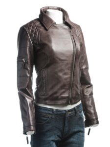Dark Brown Biker Jacket - Mauve Tree - Image 3