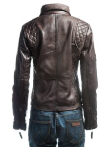 Dark Brown Biker Jacket - Mauve Tree - Image 2