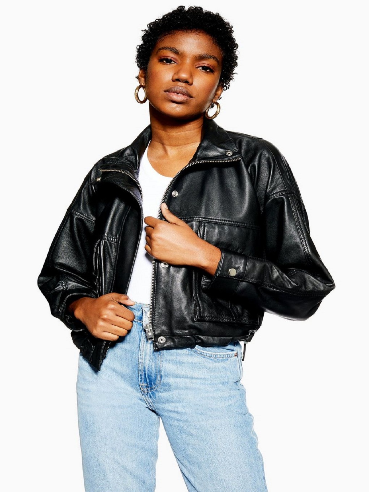 TS11C05QBLK_M_1.jpg Women Old School Black Jacket - Image 1