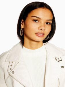 Women White Motorcycle Leather Jacket - Image 4