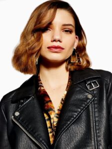 Women Black Modern Biker Jacket - Image 4