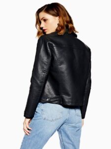 Women Black Modern Biker Jacket - Image 2