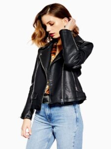 Women Black Modern Biker Jacket - Image 3