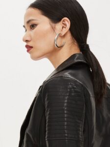 Women Stylish Black Leather Jacket - Image 3