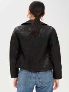 Women Stylish Black Leather Jacket - Image 2
