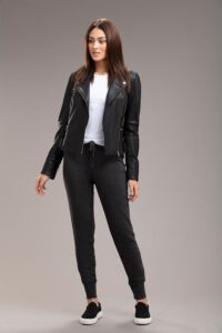 Womens The Most Adorable Black Leather Jacket - Image 2
