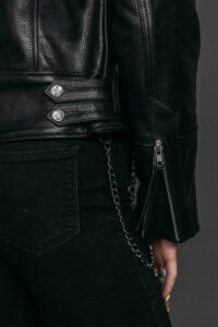 Women Vogue Black Leather Jacket - Mauve Tree - Image 9