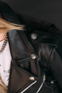 Women Vogue Black Leather Jacket - Mauve Tree - Image 7