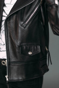 Women Vogue Black Leather Jacket - Mauve Tree - Image 5