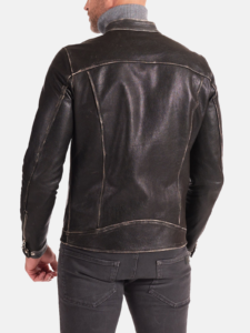 Adjustable Lambskin Leather Biker Jacket - Image 4