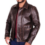 Bomber Brown Jacket - Image 3